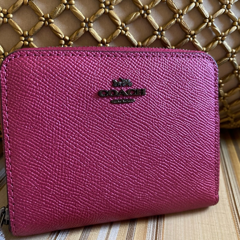 Coach small zip around wallet